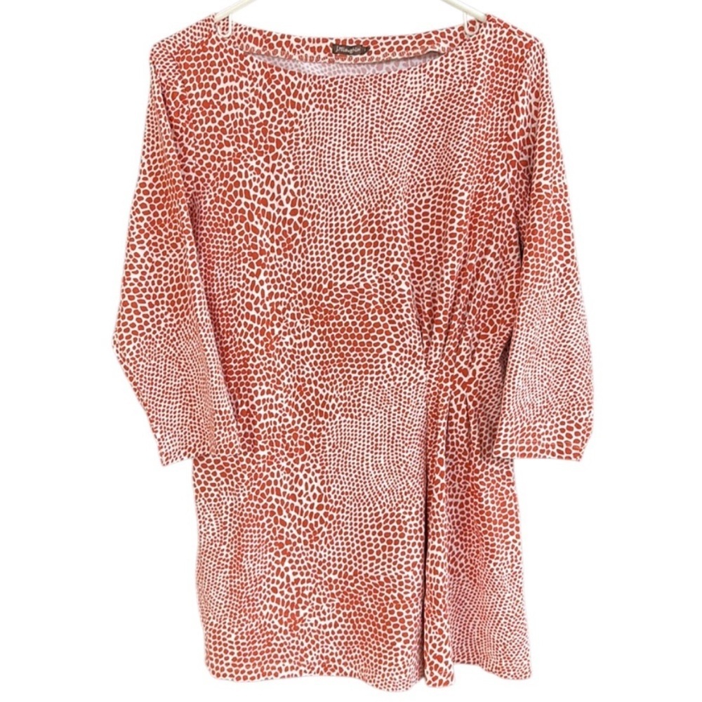 EUC J. McLaughlin Stretch Side Gather Dot Top Catalina Cloth Size Large
